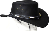 Genuine Cowhide Leather Western Cowboy Hat-BLACK # 2697
