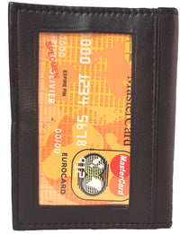 Genuine Leather Lambskin Slim Mini Card RFID Wallet #4238