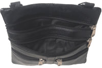 Genuine Lambskin Leather Women's Slim Cross Body Bag BLACK # 8069