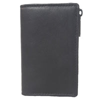 Genuine Leather Cowhide Unisex Zippered Card Wallet 24 Cards #8431
