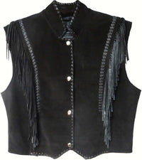 Genuine Leather Suede Ladies Vest with Fringes #9892