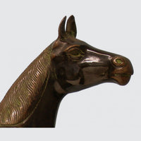 BRASS COPPER HAND CARVED HORSE 12 INCHES