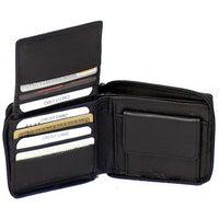 Genuine Leather Lambskin Zip Around Wallet with Coin Pocket #4131
