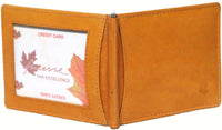 Genuine Cowhide Leather Men's RFID Bill Clip Wallet #4567