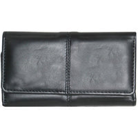 Genuine Lambskin Leather Ladies Wallet BLACK # 7295