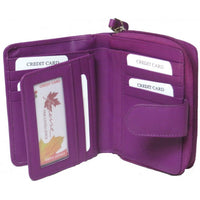 Genuine Cowhide Leather Ladies Medium RFID Wallet #7509R