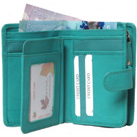 Genuine Cowhide Leather Ladies Medium RFID Wallet # 7549R