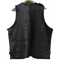 Genuine Leather Men's 13 Pocket Cargo Vest #9695