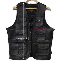 Genuine Leather Men's 13 Pocket Cargo Vest #9695